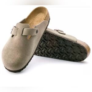 Birkenstock Taupe Boston Clogs
